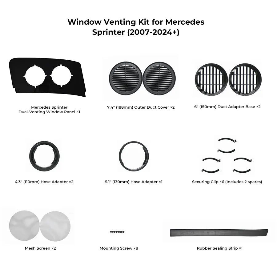 ZERO BREEZE Portable AC Window Venting Kit