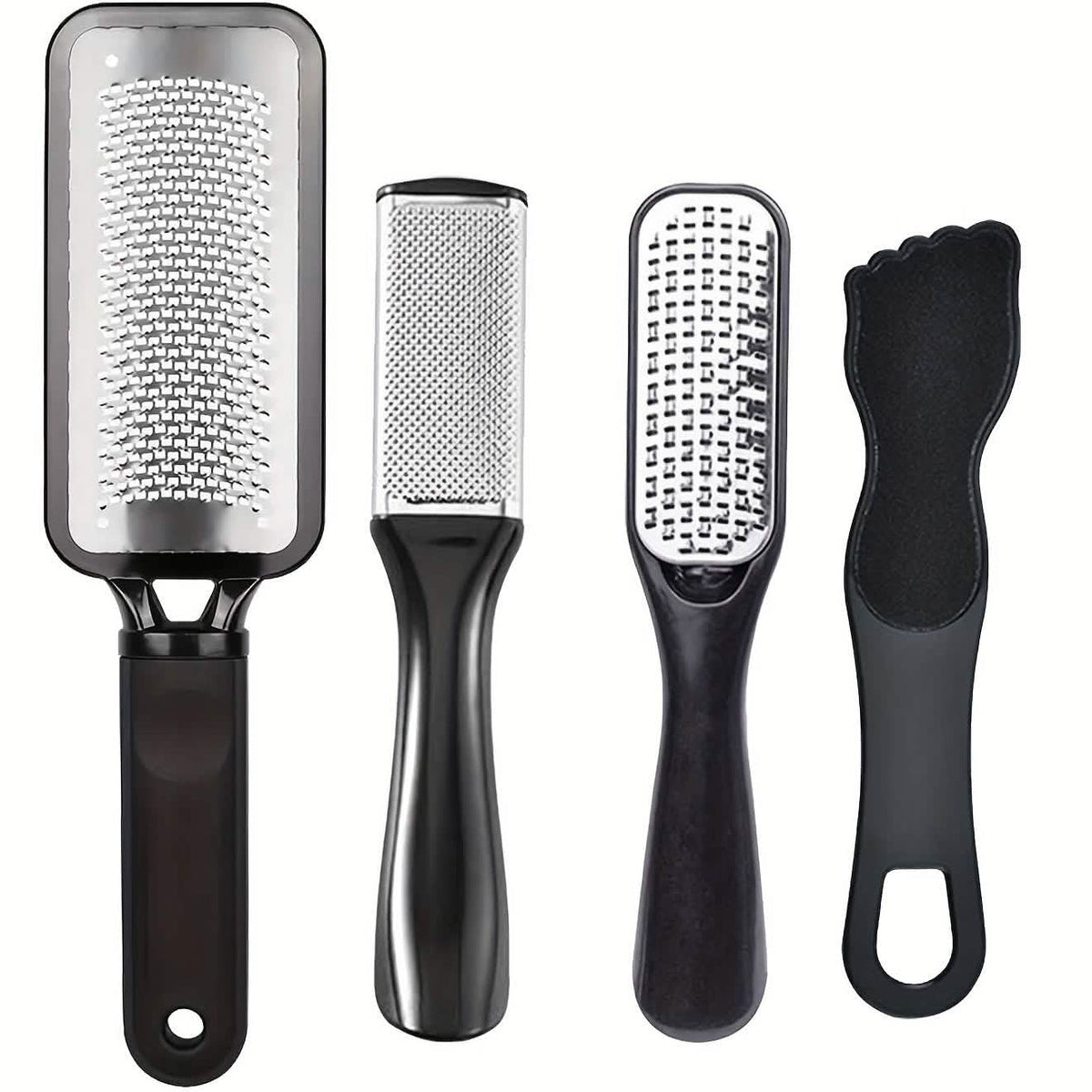 4-Piece Stainless Steel Foot File Set – Callus & Dead Skin Remover