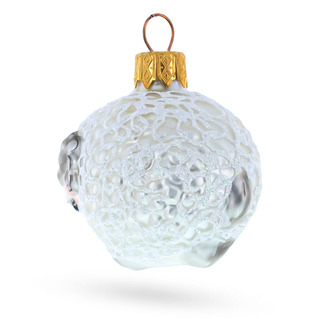 Woolly Ram with Curly Fleece Mini Glass Christmas Ornament