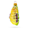 Happy Caterpillar Glass Christmas Ornament