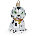 Dalmatian Puppy with Green Eyes Glass Christmas Ornament