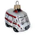Emergency Vehicle Ambulance Car Mini Glass Christmas Ornament