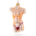 Male Torso Glass Christmas Ornament