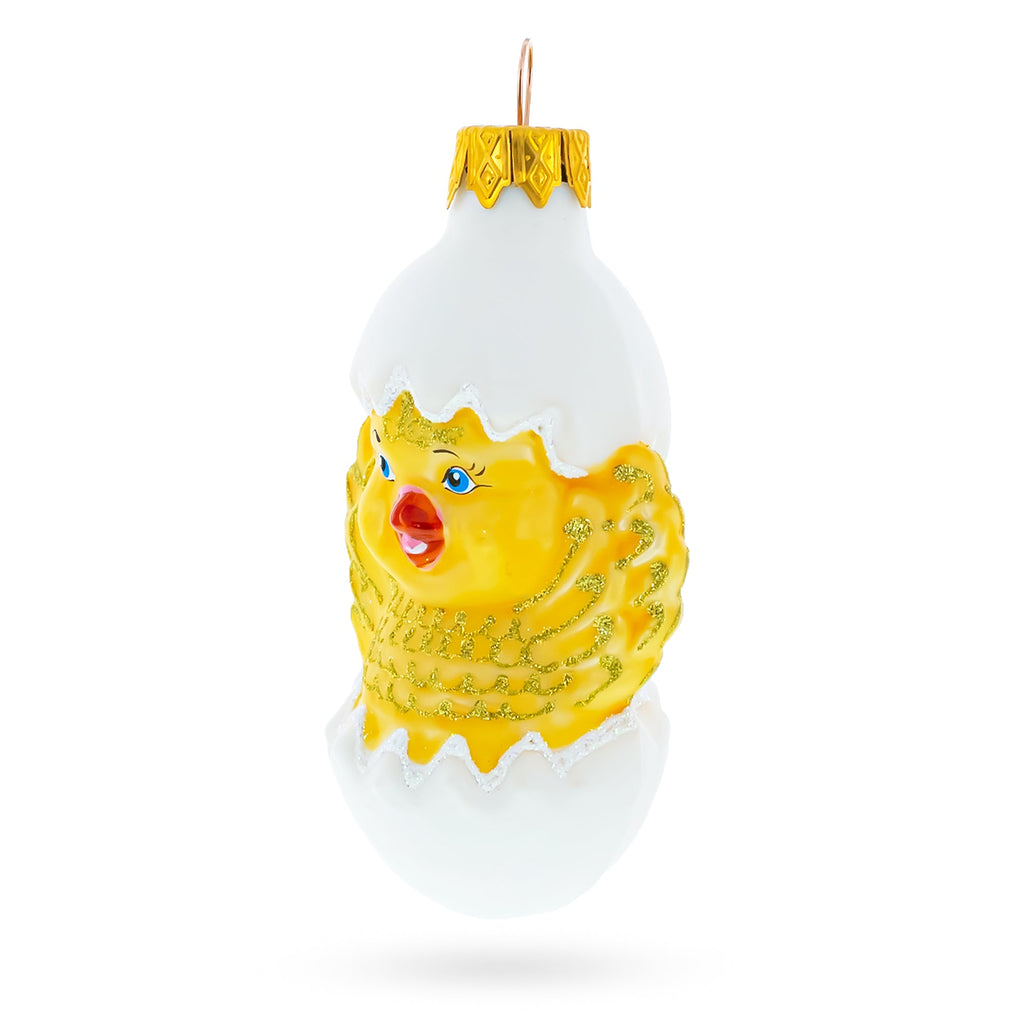 Baby Chick in Egg Glass Christmas Ornament