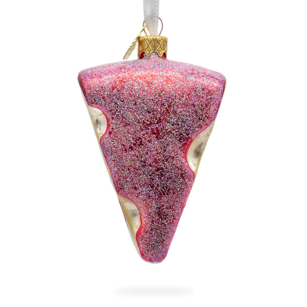 Swiss Cheese Wedge with Hole Details Glass Christmas Ornament