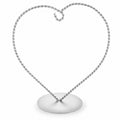 Heart-Shaped Twisted Silver Metal Ornament Display Stand 6.2 Inches