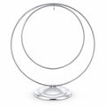 Contemporary Double Circle Silver Metal Ornament Display Stand 8.2 Inches