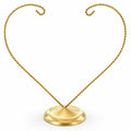 Open-Top Heart Twisted Gold Metal Ornament Display Stand 9 Inches