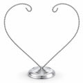 Open-Top Heart Twisted Silver Metal Ornament Display Stand 9 Inches