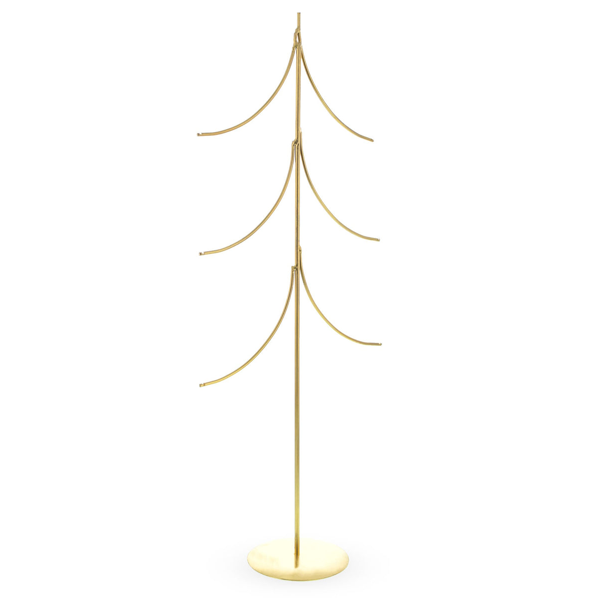 6-Arm Tiered Tree Gold Metal Ornament Display Stand 14 Inches