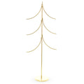 6-Arm Tiered Tree Gold Metal Ornament Display Stand 14 Inches