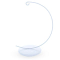 Solid Round Base White Painted Metal Ornament Display Stand 7.8 Inches