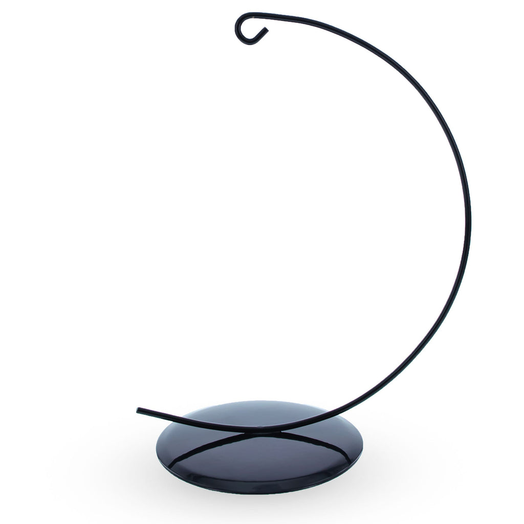 Solid Round Base Black Painted Metal Ornament Display Stand 7.8 Inches