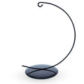 Solid Round Base Black Painted Metal Ornament Display Stand 7.8 Inches