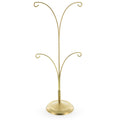 4-Arm Tree Branch Gold Metal Ornament Display Stand 12 Inches