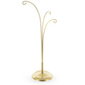 3-Arm Botanical Style Gold Metal Ornament Display Stand 12 Inches