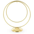 Contemporary Double Circle Gold Metal Ornament Display Stand 8.2 Inches