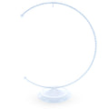 Crescent Moon Twisted White Painted Metal Ornament Display Stand 9 Inches (Poland)