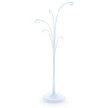 5-Arm Scroll Tree Branches White Painted Metal Ornament Display Stand 14.5 Inches