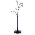5-Arm Scroll Tree Branches Black Painted Metal Ornament Display Stand 14.5 Inches