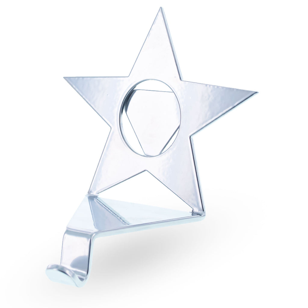 Insert your Picture Star Shape Silver Solid Metal Christmas Stocking Holder
