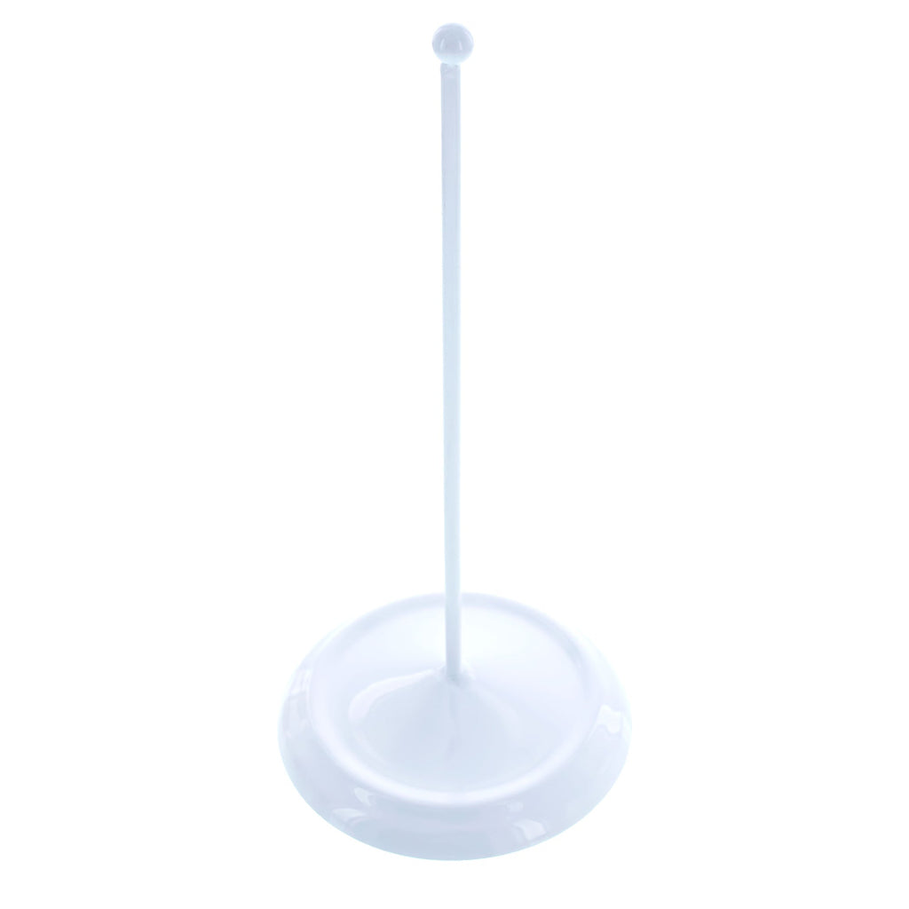 Upright White Metal Christmas Tree Topper Finial Stand Display Stand 7.2 Inches