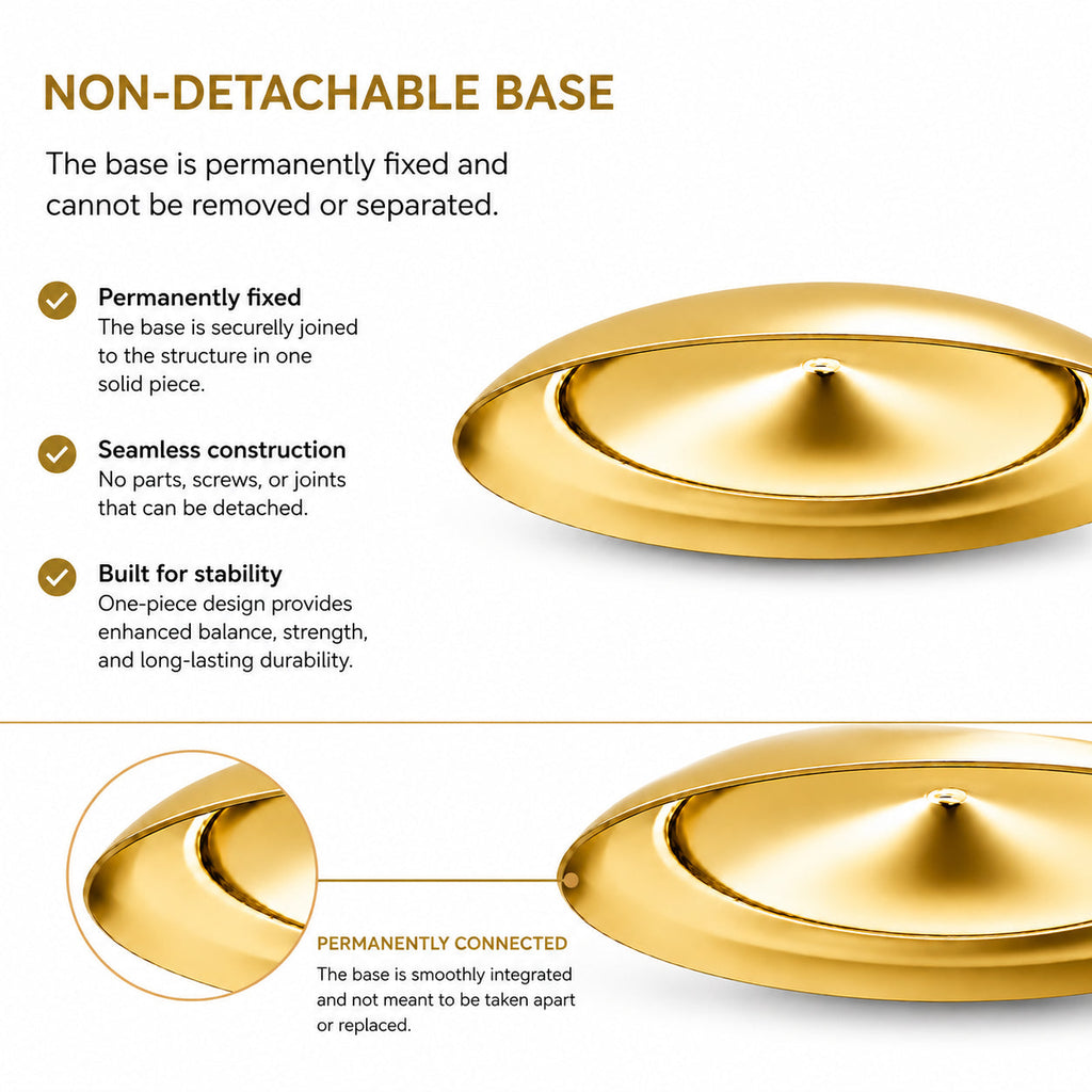 Crescent Moon Gold Metal Ornament Display Stand 8.8 Inches