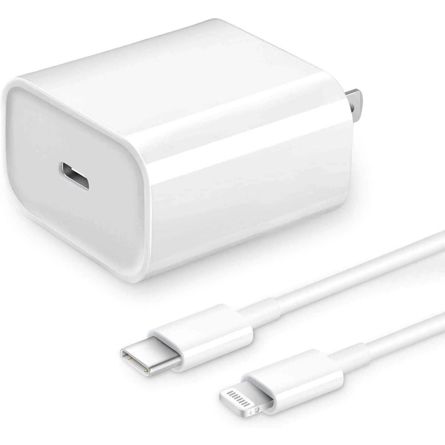 MFi Certified Veetone 20W PD Type C Power Wall Charger Travel Plug with 6FT USB C to Lightning Quick Charge Cable