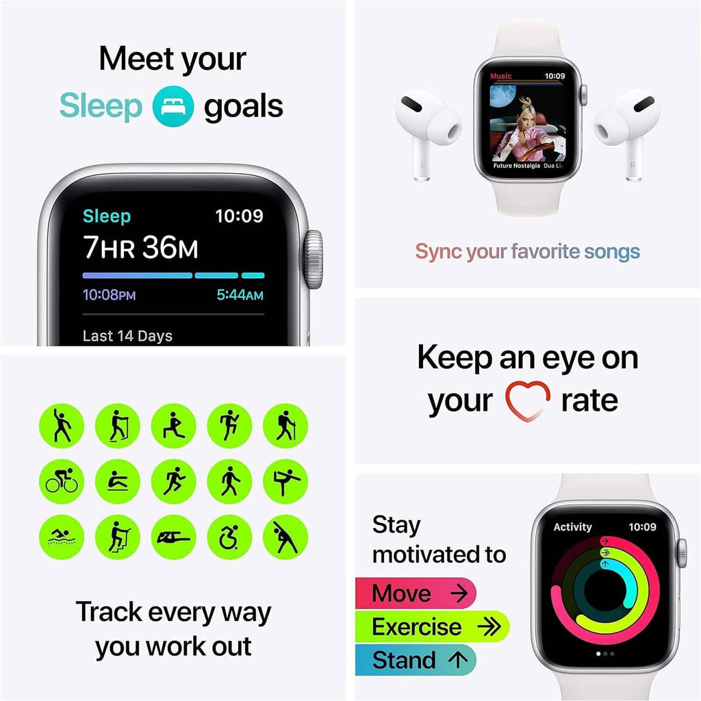Apple Watch SE GPS Silver Aluminum Case with Sport Band  (Refurbished)