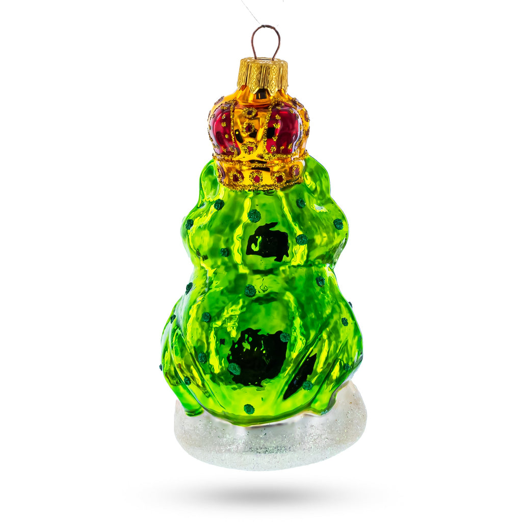 Royal Frog Glass Christmas Ornament