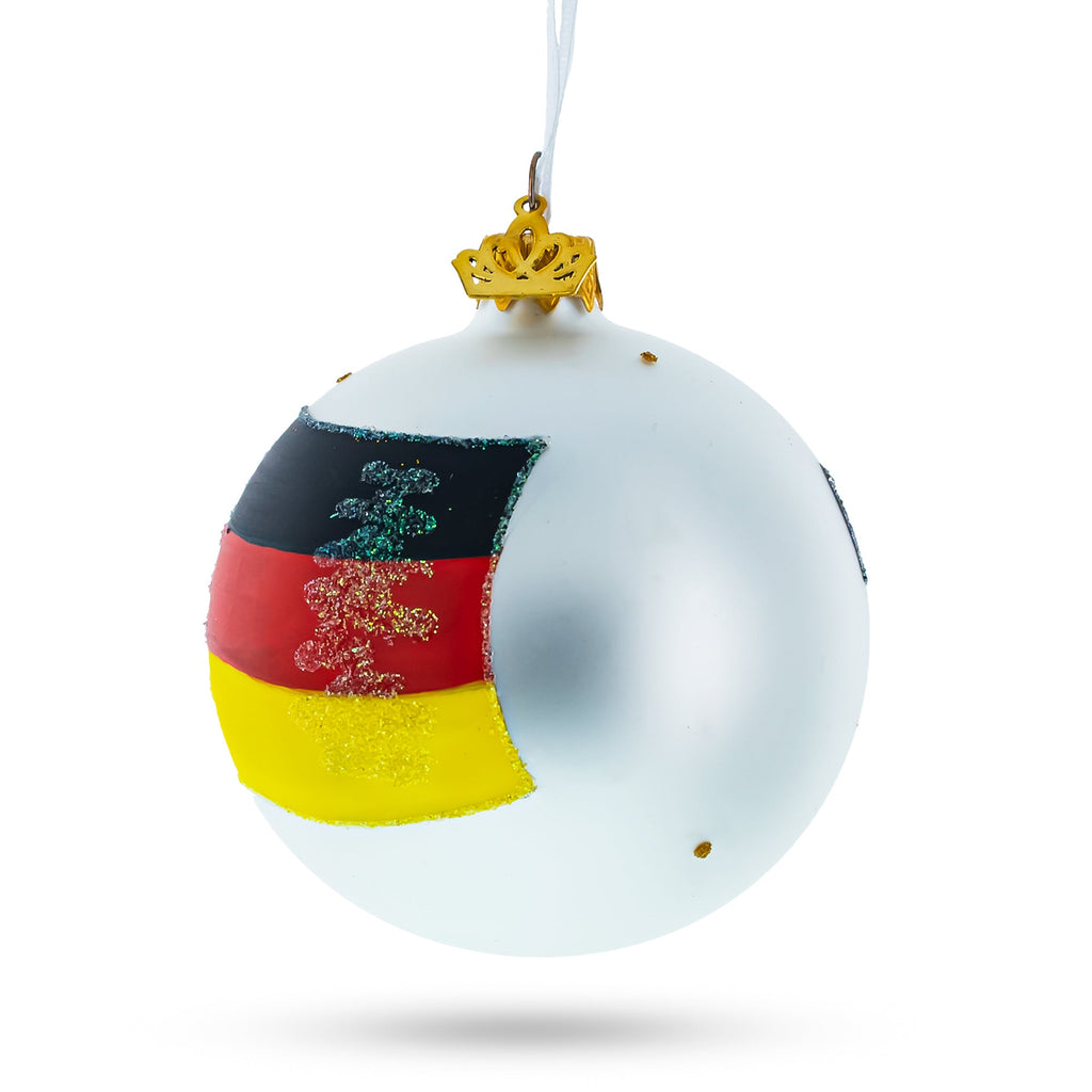 Flag of Germany Glass Ball Christmas Ornament 3.25 Inches