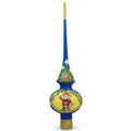 Nutcracker and Wreath on Blue Glass Christmas Tree Topper 11 Inches