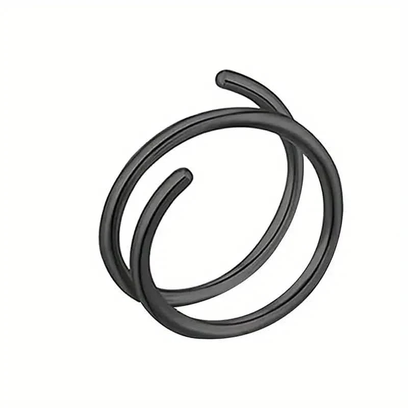 Stainless Steel Double Helix Nose Ring – 14K Gold Plated Hot Style Piercing Jewelry for Women