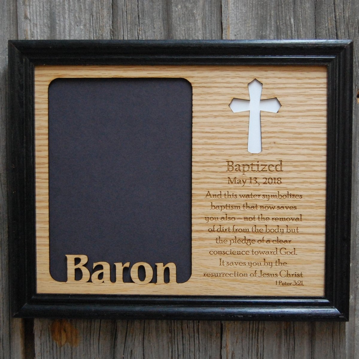 Baptism Picture Frame - 8x10 Frame Hold 5x7 Photo