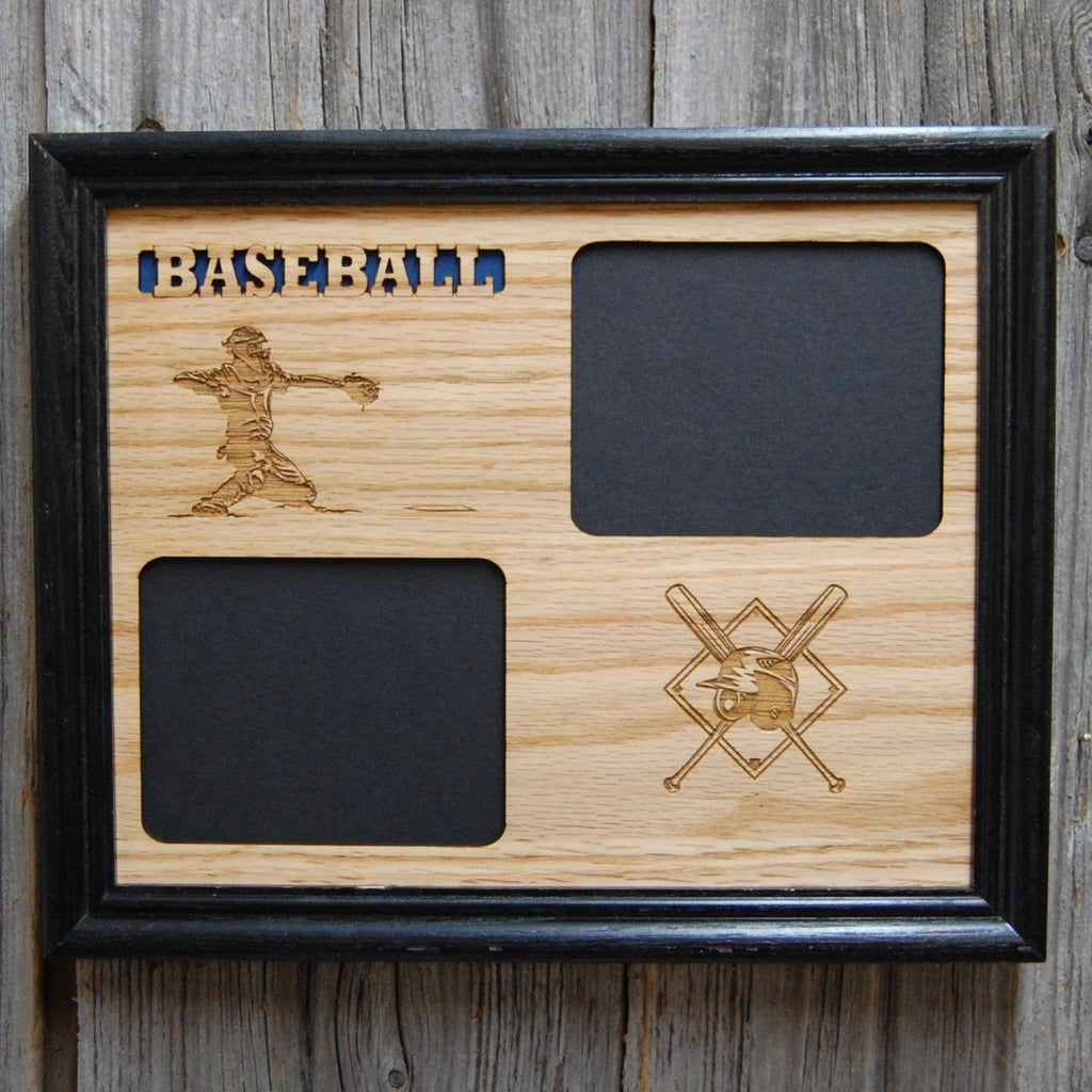 Baseball Catcher Picture Frame - 8x10 Frame Hold 2 3x4 Photos