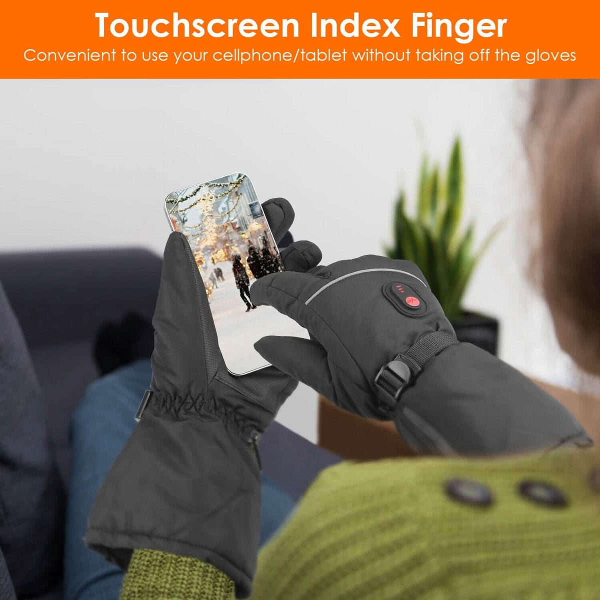 Battery Powered USB Touchscreen Thermal Gloves
