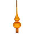 Matte Orange with Sparkling Top Glass Christmas Tree Topper 11 Inches