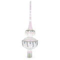 Jewel Drops on White Chandelier Clear Glass Christmas Tree Topper 11 Inches