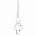 Clear Mouth-Blown Finial Glass Christmas Tree Topper 11 Inches