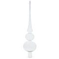 Double Ball Clear Glass Christmas Tree Topper 12.5 Inches