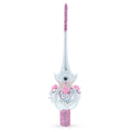 Dimensional Roses on Champagne Glass Christmas Tree Topper 11 Inches
