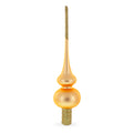 Solid Orange with Sparkling Top Glass Christmas Tree Topper 11 Inches