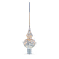 White Swirls on Champagne Glass Christmas Tree Topper 11 Inches