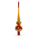 Peaches on Gold Glass Christmas Tree Topper 12.5 Inches