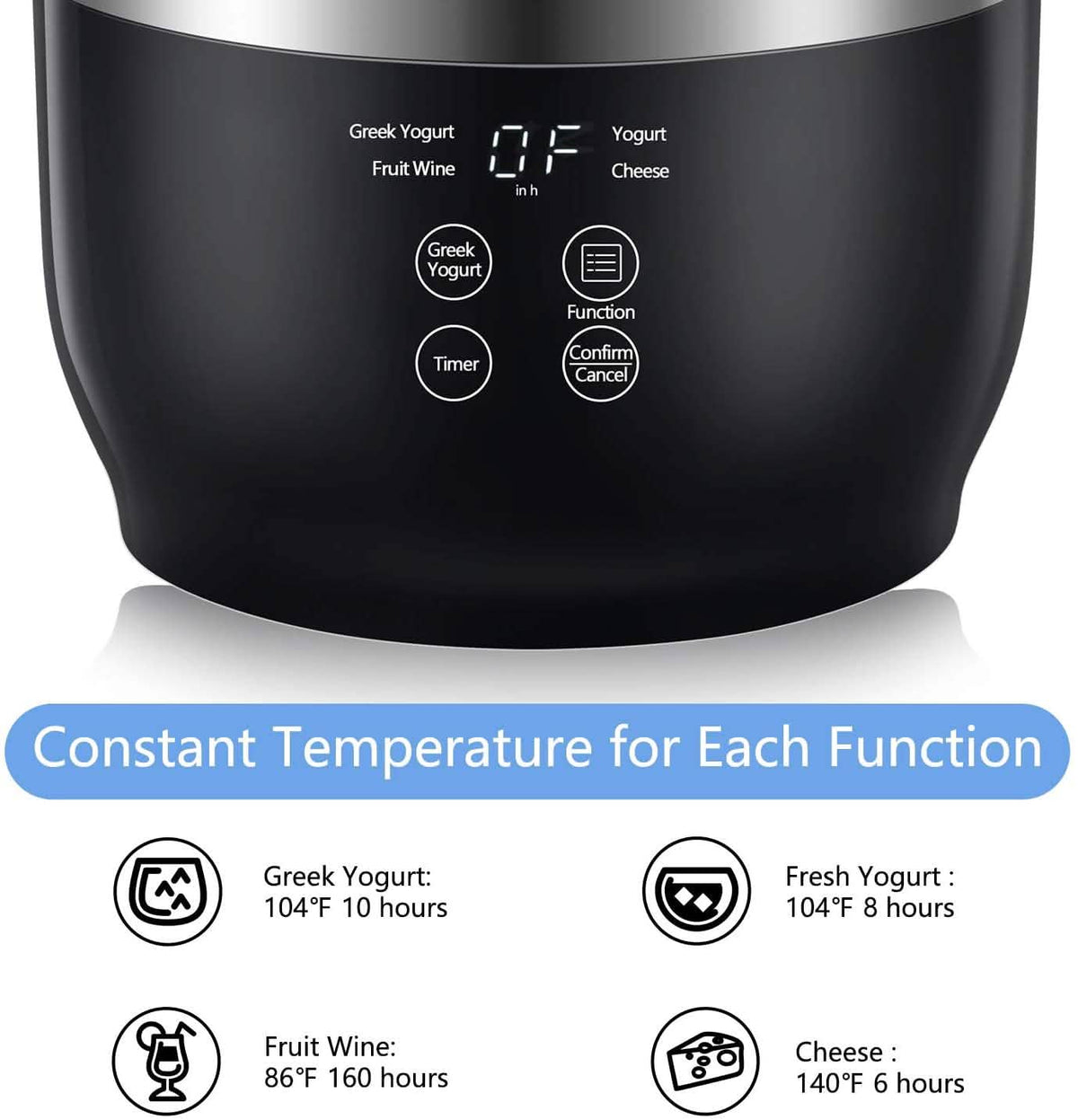 Bear Yogurt Maker Machine with Stainless Steel Inner Pot