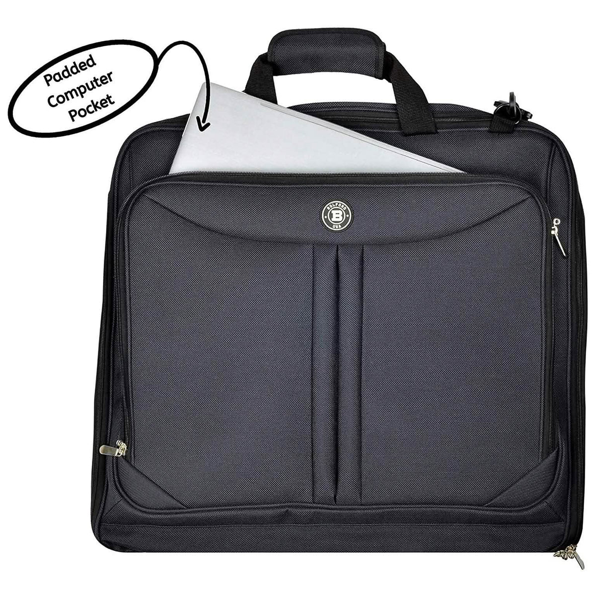 Bolford Travel Garment Bag For Business Trips And Travel With Padded Computer Pocket