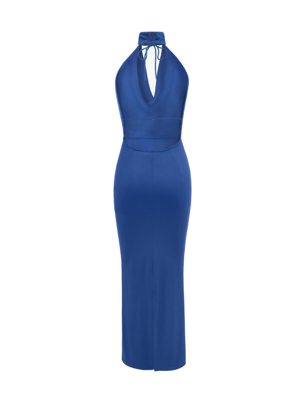 Backless Lace Up Back Sleeveless Maxi Dress