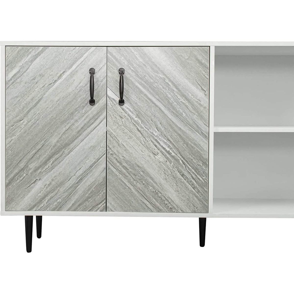 Cabinet with 2-Doors and 3-Open Shelves