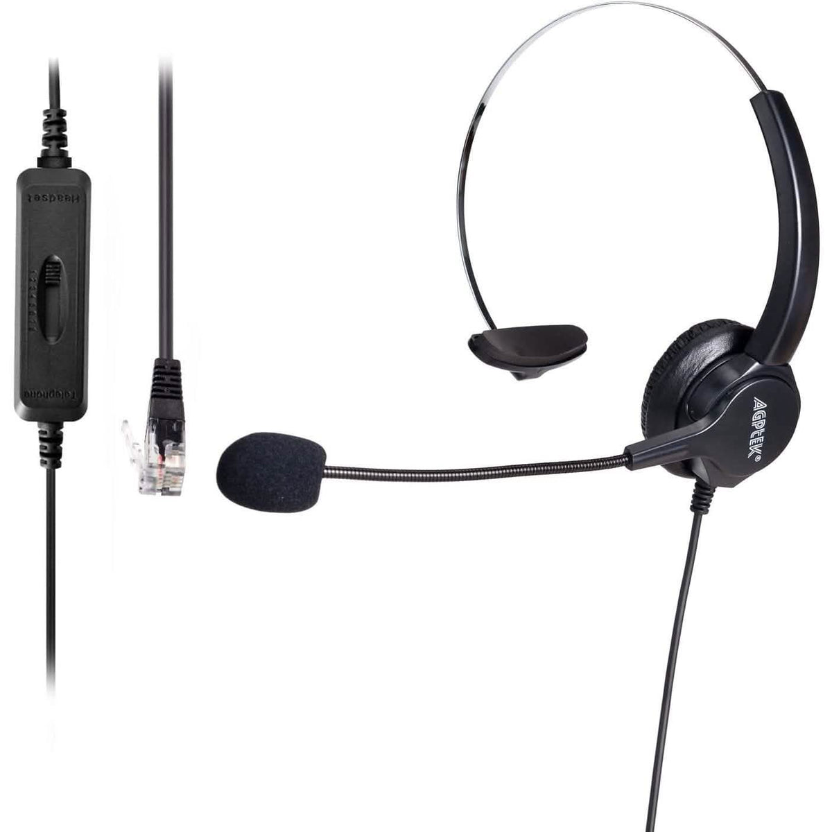 Call Center Hands-Free Noise Cancelling Corded Monaural Headset