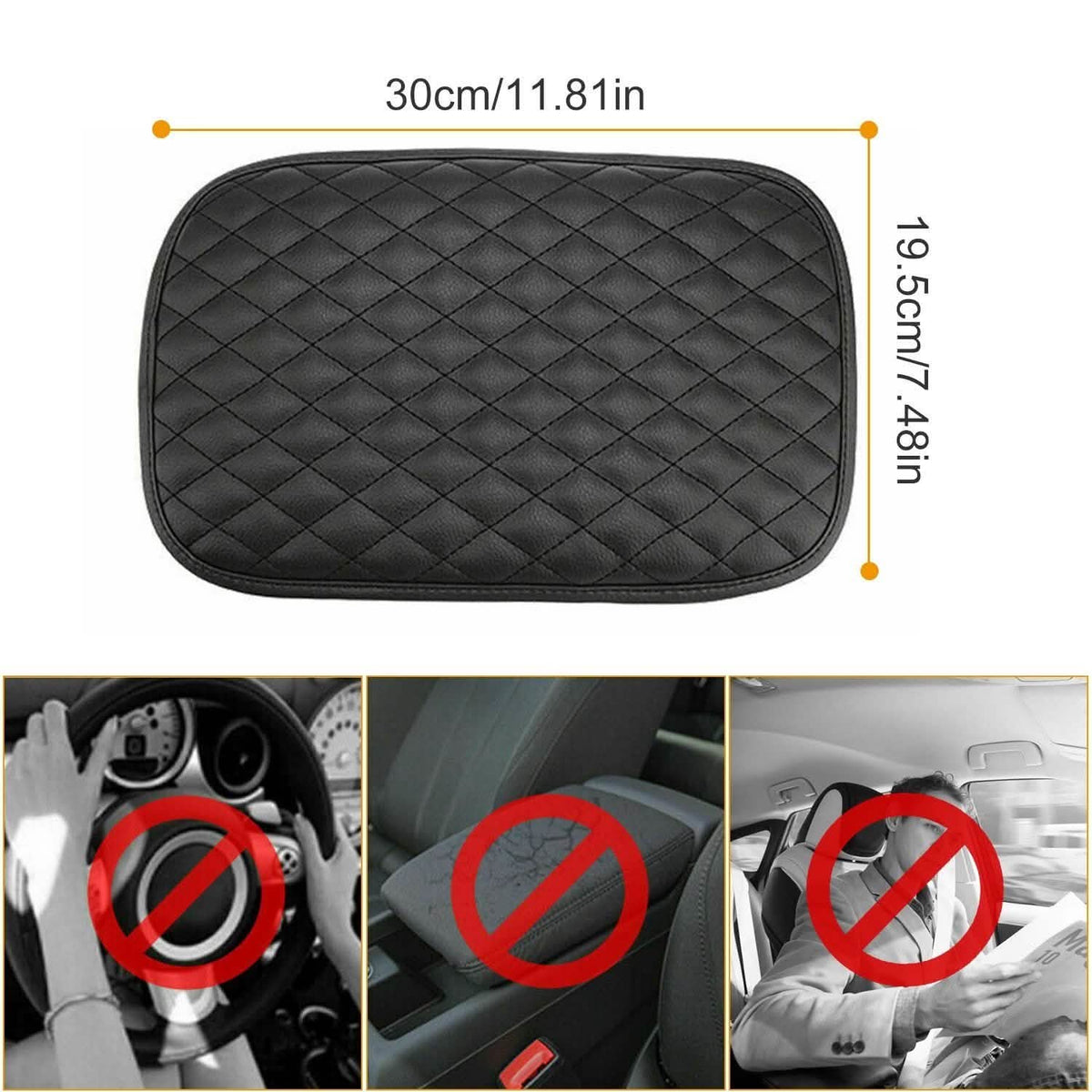 Car Armrest Pad Cover PU Leather Fit for SUV Truck Car